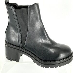 MIA Size‎ 9.5 Black Faux Leather Adea Platform Chelsea Boots Women's